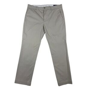 Polo Ralph Lauren Stretch Slim Fit Straight Chino Pants Tan Khaki Mens 35x30